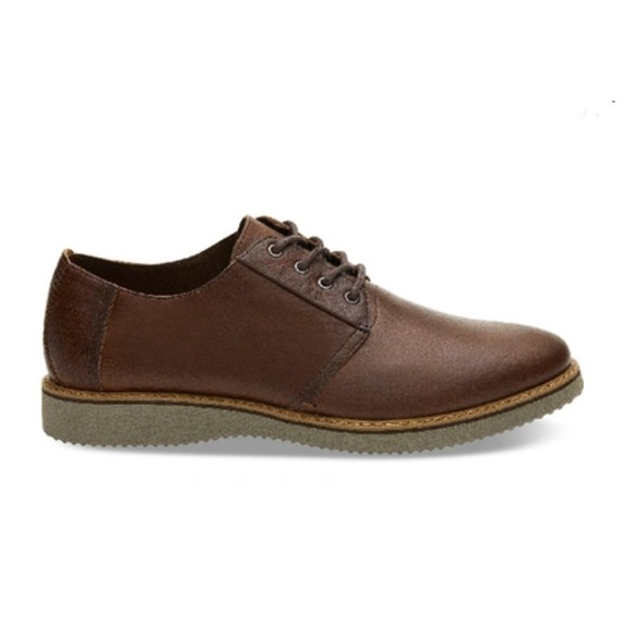 Toms Other - TOMS Mens Peanut Brown Leather PRESTON Dress Business Casual Shoes Size 13 M NIB